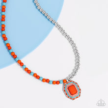 Load image into Gallery viewer, “Contrasting Candy” Orange Necklace Earring Set - Paparazzi Accessories