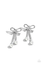 Load image into Gallery viewer, Paparazzi “Bodacious Bow” White Post Earrings - Paparazzi Accessories