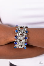Load image into Gallery viewer, Paparazzi “Hammered Headliner” Blue Stretch Bracelet - Paparazzi Accessories