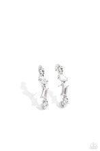 Load image into Gallery viewer, Paparazzi “Sliding Shimmer” White Post Earrings - Paparazzi Accessories