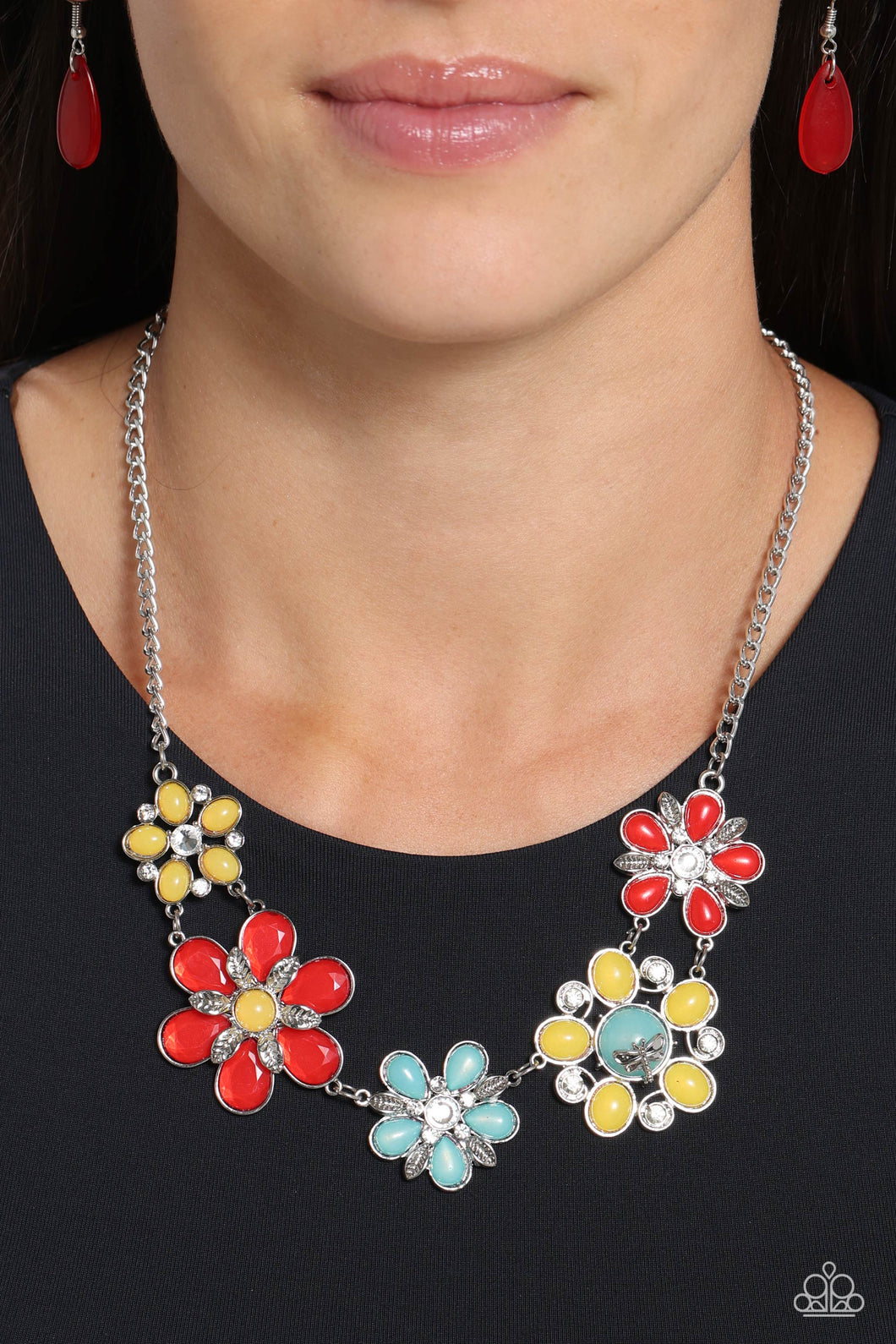 Paparazzi “Dragonfly Decadence” Red Necklace Earring Set