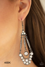 Load image into Gallery viewer, Vintage “High-Ranking Radiance” Black Dangle Earrings - Paparazzi Accessories
