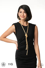 Load image into Gallery viewer, Paparazzi “SCARFed for Attention” Gold Necklace Earring Set