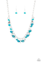 Load image into Gallery viewer, Paparazzi “Downstage Dazzle” Blue Necklace Earring Set