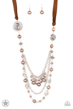 Load image into Gallery viewer, Paparazzi &quot;All The Trimmings&quot; Brown - Blockbuster Necklace Earring Set
