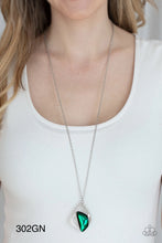 Load image into Gallery viewer, Paparazzi "Galactic Wonder" Green Necklace Earring Set - Paparazzi Accessories
