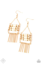 Load image into Gallery viewer, Paparazzi "Tribal Tapestry" Gold Dangle Earrings - Paparazzi Accessories