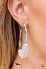 Load image into Gallery viewer, Paparazzi “Bubble-Bursting Bling” White Hoop Earrings - Paparazzi Accessories