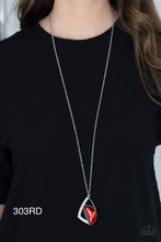 Load image into Gallery viewer, Paparazzi “Galactic Wonder” Red Necklace Earring Set