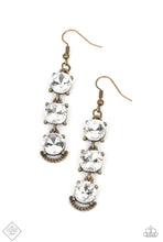 Load image into Gallery viewer, Paparazzi "Determined to Dazzle" Brass Dangle Earrings - Paparazzi Accessories