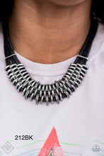 Load image into Gallery viewer, Paparazzi “Lock Stock and Sparkle” Black Necklace Earring Set”