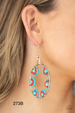 Load image into Gallery viewer, “Off The Rim" Blue Dangle Earrings - Paparazzi