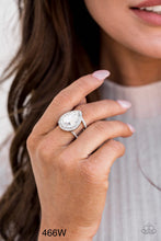 Load image into Gallery viewer, Paparazzi Vintage Vault “BLINGing Down The House” White Stretch Ring
