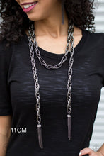 Load image into Gallery viewer, Paparazzi "Scarfed For Attention" Gunmetal - Necklace Earring Set