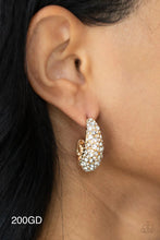 Load image into Gallery viewer, “Glamorously Glimmering” Gold Hoop Earrings - Paparazzi Accessories