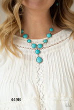 Load image into Gallery viewer, Paparazzi “Terrestrial Trailblazer” Blue Necklace Earring Set - Paparazzi Accessories