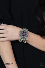 Load image into Gallery viewer, Paparazzi "Botanical Bravado" Pink Stretch Bracelet - Paparazzi Accessories