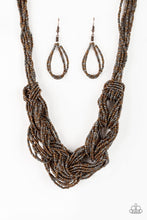 Load image into Gallery viewer, Paparazzi &quot;City Catwalk”Copper” Necklace Earring Set
