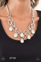 Load image into Gallery viewer, Paparazzi "Show-Stopping Shimmer" White  Necklace Earring Set - Paparazzi Accessories
