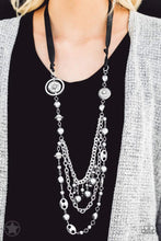 Load image into Gallery viewer, Paparazzi "All The Trimmings" Black Necklace Earring Set - Paparazzi Accessories