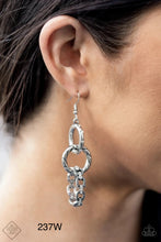 Load image into Gallery viewer, Paparazzi “Shameless Shine” White Dangle Earrings - Paparazzi Accessories