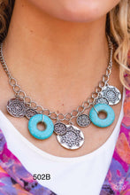 Load image into Gallery viewer, Paparazzi “Western Zen” Blue Necklace Earring Set -Paparazzi Accessories