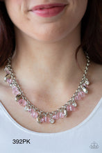 Load image into Gallery viewer, Paparazzi “Downstage Dazzle" Pink Necklace Earring Set - Paparazzi Accessories