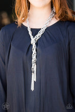 Load image into Gallery viewer, Paparazzi “Scarfed For Attention” - Silver Necklace Earring Set