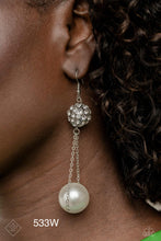 Load image into Gallery viewer, Paparazzi “Ballerina Balance” White Dangle Earrings - Paparazzi Accessories