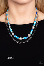 Load image into Gallery viewer, Paparazzi “Tidal Trendsetter” Blue Necklace Earring Set - Paparazzi Accessories