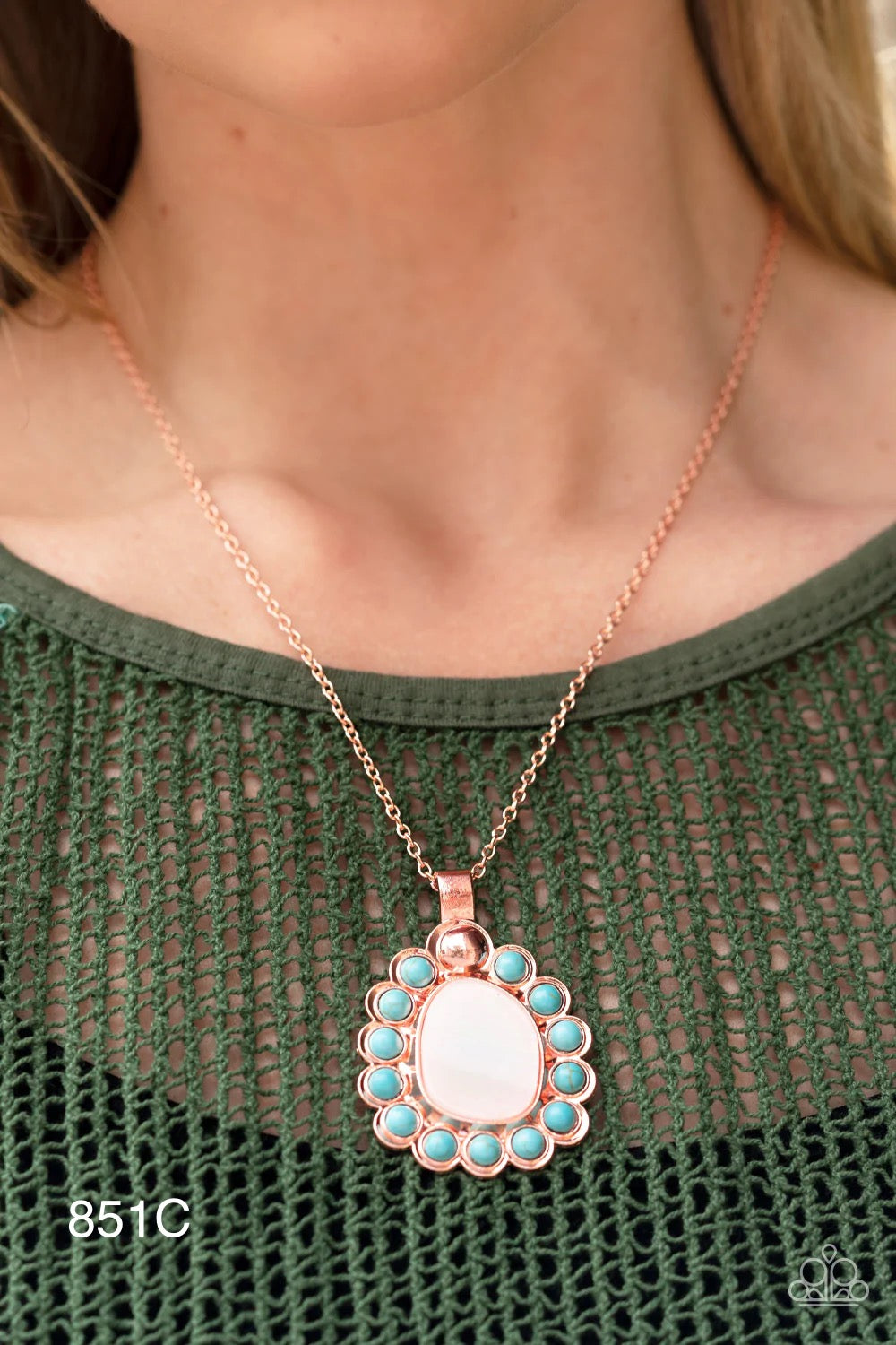 Paparazzi “Sahara Sea” Copper Necklace Earring Set