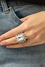 Load image into Gallery viewer, Paparazzi “Galactic Glamour” White Stretch  Ring - Paparazzi Accessories