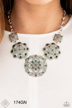 Load image into Gallery viewer, Paparazzi “Royally Romantic" Green Necklace Earring Set - Paparazzi Accessories