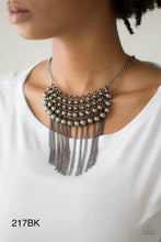 Load image into Gallery viewer, Paparazzi “DIVA-de and Rule” Black Necklace Earring Set - Paparazzi Accessories