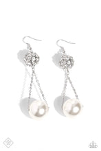 Load image into Gallery viewer, Paparazzi “Ballerina Balance” White Dangle Earrings - Paparazzi Accessories
