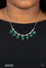 Load image into Gallery viewer, Paparazzi "Crown Jewel Couture" Green Necklace Earring Set - Paparazzi Accessories