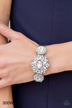 Load image into Gallery viewer, Paparazzi “Daydream Dazzle” White Cuff Bracelet - Paparazzi Accessories