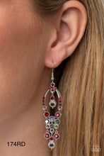 Load image into Gallery viewer, Vintage “Sophisticated Starlet" Red Dangle Earrings - Paparazzi Accessories