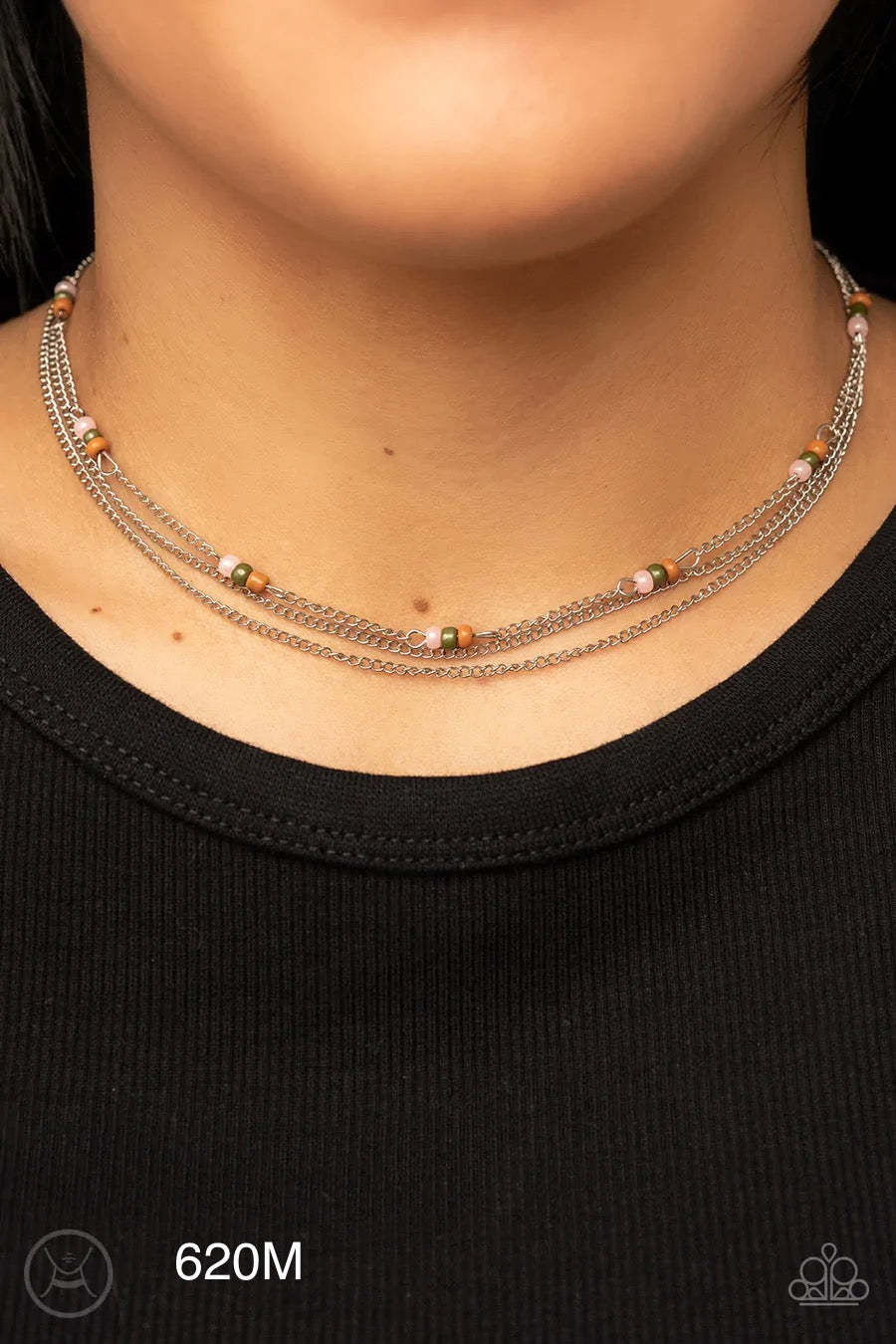 Paparazzi “Bountifully Beaded” Multi - Choker Necklace Earring Set