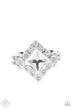 Load image into Gallery viewer, Paparazzi “Transformational Twinkle” White Stretch Ring - Cindysblingboutique