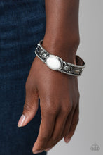Load image into Gallery viewer, Paparazzi “Rural Repose” White Cuff Bracelet - Cindysblingboutique
