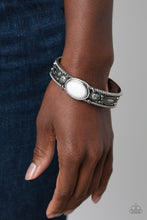 Load image into Gallery viewer, Paparazzi “Rural Repose” White Cuff Bracelet - Paparazzi Accessories