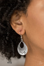 Load image into Gallery viewer, &quot;Totally Terrestrial&quot; Silver Dangle Earrings -Paparazzi Accessories
