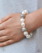 Load image into Gallery viewer, “High-Class Headline” White Stretch Bracelet - Paparazzi
