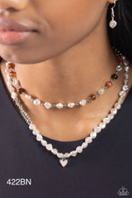 Load image into Gallery viewer, Paparazzi “Pearl Pact” Brown Necklace Earring Set
