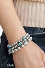 Load image into Gallery viewer, “Garden Party Passion” Blue Stretch Bracelet Set - Paparazzi Accessories
