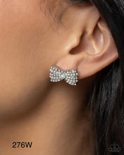 Load image into Gallery viewer, “Adorable Aria” White Bow Post Earrings - Paparazzi Accessories
