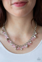 Load image into Gallery viewer, “Downstage Dazzle&quot; Pink Necklace Earring Set - Paparazzi Accessories
