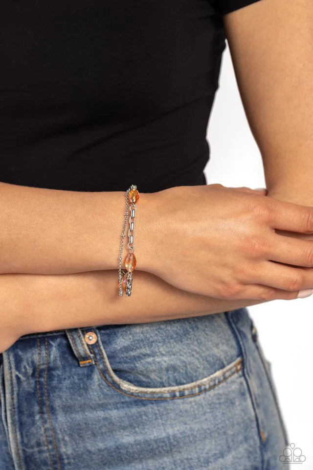 Paparazzi “Business Brunch” Orange Adjustable Bracelet