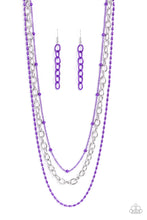 Load image into Gallery viewer, Paparazzi “Mardi Gras Mayhem” Purple Necklace Earring Set
